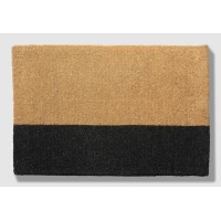 Fab Habitat Modern Extra Thick Doormat Handwoven Durable Natural Coir Entryway Front Door Porch Patio Black Belt Bla