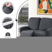 Taococo Recliner Loveseat Slipcover 6 Pieces Dual Recliner Sofa Covers For 2 Seat Reclining Loveseat Couch Stretch Soft Jacqua