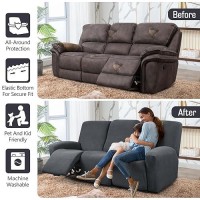 Taococo Recliner Sofa Covers 8Pieces Stretch Large Reclining Couch Covers For 3 Seats Sofa Slipcovers Soft Jacquard Pattern Ch