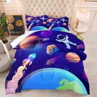 Tailor Shop Space Boys Bedding Sets Twin Size Space Comforter Sets For Boys Kids Galaxy Comforter Teens With 1 Pillowcase