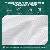 Hyleory 100 Waterproof Mattress Protector Full Size Viscose Made From Bamboo Mattress Pad Cover Noiseless Washable With Deep Po