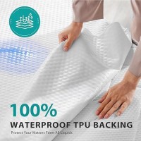 Hyleory 100 Waterproof Mattress Protector Full Size Viscose Made From Bamboo Mattress Pad Cover Noiseless Washable With Deep Po