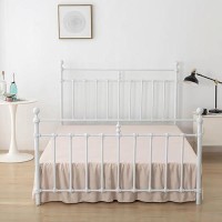 Xuan Dian Bed Skirt Queen Size Ruffled Bed Skirts With Split Corners 14 Inch Drop Dust Ruffle Bed Skirt With Platform Cream Q