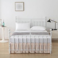 Xuan Dian Bed Skirt Queen Size Ruffled Bed Skirts With Split Corners 14 Inch Drop Dust Ruffle Bed Skirt With Platform Cream Q