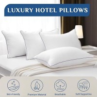 Jollyvogue Pillows King Size Set Of 4 Bed Pillows Set Of 4 Cooling And Supportive Pillows With Super Soft Down Alternative Fil