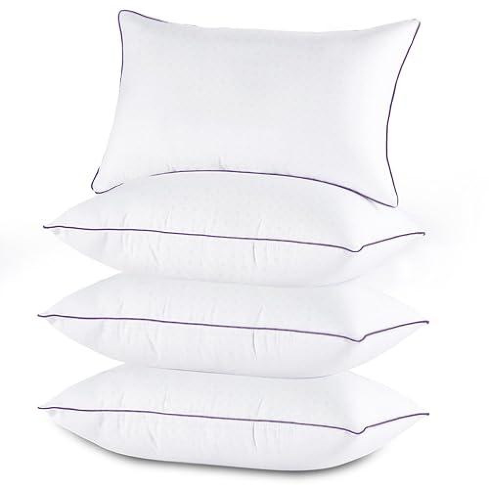 Jollyvogue Pillows Standard Size Set Of 4 Bed Pillows Set Of 4 Cooling And Supportive Pillows With Super Soft Down Alternative