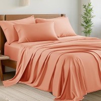 Shilucheng 6 Piece Queen Sheet Sets Cooling Sheets Blend Rayon Derived From Bamboo Deep Pocket Up To 16 Breathable Soft