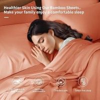 Shilucheng 6 Piece Queen Sheet Sets Cooling Sheets Blend Rayon Derived From Bamboo Deep Pocket Up To 16 Breathable Soft