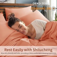 Shilucheng 6 Piece Queen Sheet Sets Cooling Sheets Blend Rayon Derived From Bamboo Deep Pocket Up To 16 Breathable Soft