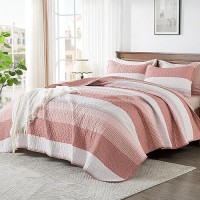 Andency California King Quilt Set - Blush Pink Lightweight Soft Quilt Cal King - Summer Bedspread California King Size - Bedding Coverlet For All Seasons (Includes 1 Quilt  2 Pillow Shams)