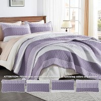 Andency California King Quilt Set - Grayish Purple Lightweight Soft Quilt Cal King - Summer Bedspread California King Size - Bedding Coverlet For All Seasons (Includes 1 Quilt  2 Pillow Shams)