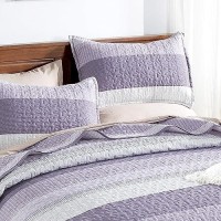 Andency California King Quilt Set - Grayish Purple Lightweight Soft Quilt Cal King - Summer Bedspread California King Size - Bedding Coverlet For All Seasons (Includes 1 Quilt  2 Pillow Shams)