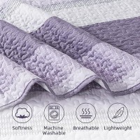 Andency California King Quilt Set - Grayish Purple Lightweight Soft Quilt Cal King - Summer Bedspread California King Size - Bedding Coverlet For All Seasons (Includes 1 Quilt  2 Pillow Shams)