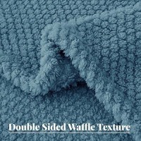 Whale Flotilla Queen Size Fuzzy Fleece Blanket  Fluffy Warm Soft Jacquard Bed Blankets For All Season  Lightweight And Cozy  90X90 Inch  Slate Blue