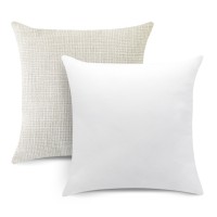 Otostar Set Of 2 Linen Throw Pillow Covers With Inserts Included Decorative Square Pillowcases With Inserts 22X22 Inch For Home