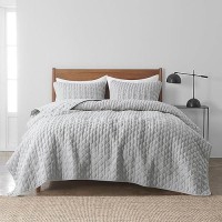 Wdcozy Light Grey Quilts Queen Size Bedding Set With 2 Pillow Shams Lightweight Soft Bedspread Coverlet Thin Comforter Bed Cov