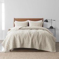 Wdcozy Light Beige Oversized California Cal King Size Quilt Bedding Set With 2 Pillow Shams Lightweight Soft Bedspread Coverlet