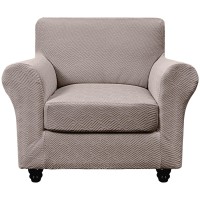 Searchi Stretch Sofa Cover Couch Covers 2 Piece Armchair Slipcover With Separate Chair Cushion Cover Soft Jacquard Fabric Was