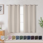 Ovzme Rhea 100 Blackout Curtains 45 Inch Long 2 Panels For Living Room Light Taupe Blackout Curtains Thermal Insulated Heat A