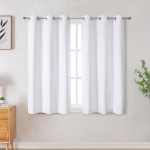 Ovzme Rhea 100 Blackout Curtains 45 Inch Long 2 Panels For Living Room White Blackout Curtains Thermal Insulated Heat And Ful