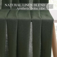 Pinch Pleated Olive Green Curtains 120 Inches Long For Living Room Office Linen Textured Window Curtains Back Tab Light Filterin