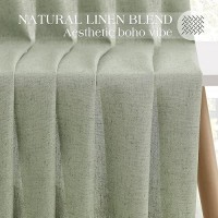 Sage Green Curtains 120 Inches Long For Living Room Bedroom Pinch Pleat Light Green Linen Textured Window Curtains Aesthetic Neu