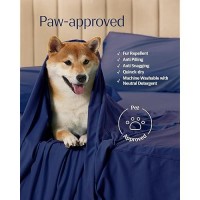 Rest Evercool Cooling Sheet Set Queen Size Midnight Blue Breathable Bed Sheets For Hot Sleeper And Night Sweats With Pillow