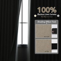 Mocha Linen Blackout Curtains For Bedroom 96 Inch Length 2 Panels Set Back Tab Pocket Neutral Farmhouse Living Room Darkening Cu