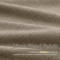 Mocha Linen Blackout Curtains For Bedroom 96 Inch Length 2 Panels Set Back Tab Pocket Neutral Farmhouse Living Room Darkening Cu