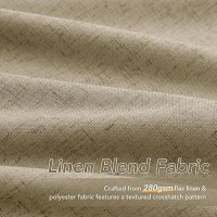 Tan Brown Linen Blackout Curtains For Bedroom 84 Inch Length 2 Panels Set Back Tab Pocket Neutral Farmhouse Living Room Darkenin