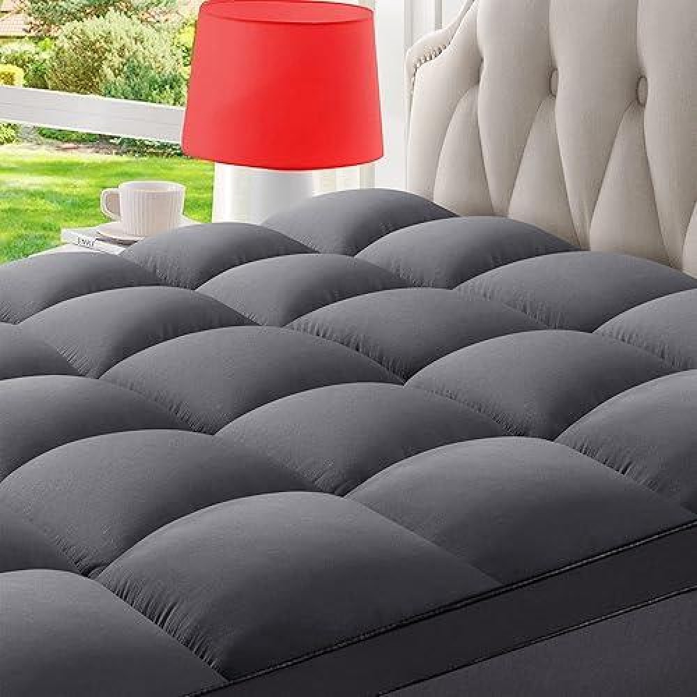 Full Mattress Topper Extra Thick Pillowtop Cooling Mattress Topper Plush Mattress Pad Cover Protector With 821 Inch Deep Pocket