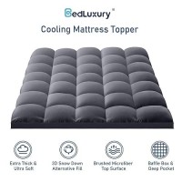 Full Mattress Topper Extra Thick Pillowtop Cooling Mattress Topper Plush Mattress Pad Cover Protector With 821 Inch Deep Pocket