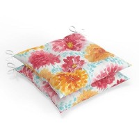 Pillow Perfect Bright Floral Seat Cushion 185 X 19 Pink Gardenia Bloom 2 Count