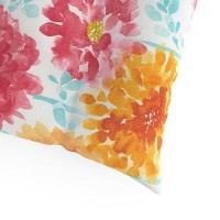 Pillow Perfect Bright Floral Seat Cushion 185 X 19 Pink Gardenia Bloom 2 Count