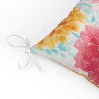 Pillow Perfect Bright Floral Seat Cushion 185 X 19 Pink Gardenia Bloom 2 Count