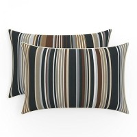 Pillow Perfect Stripe Throw Pillow Lumbar 115 X 185 Black Multi Labrisa Rattan 2 Count