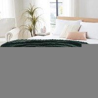 L'Agraty Chunky Knit Blanket Throw: 72''X84'' Chenille Chunky Knitted Throw Blanket For Bed Couch - Handmade Thick Big Cable Knit Blanket - Large Chunky Crochet Rope Blanket For Home Decor(Green)