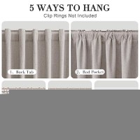 Joywell Gray Brown Linen 100% Blackout Curtains 84 Inch Long  Rod Pocket/Back Tab/Hook Belt/Clip Rings Thermal Insulated Drapes For Bedroom Living Room With Hooks 2 Panels 52 X 84