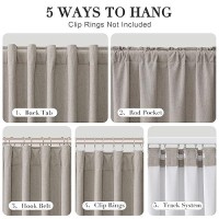 Joywell Dark Apricot Linen 100% Blackout Curtains 84 Inch Long  Rod Pocket/Back Tab/Hook Belt/Clip Rings Thermal Insulated Drapes For Bedroom Living Room With Hooks 2 Panels 52 X 84