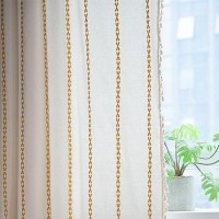 Deeprove Gold Boho Curtains 72 Inches Length For Living Room Bedroom Nursery  Vintage Chic Golden Bohemian 72 Inches Long Embroidery Farmhouse Tassel Privacy Window Treatments W52 X L72  1 Panel