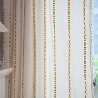 Deeprove Gold Boho Curtains 72 Inches Length For Living Room Bedroom Nursery  Vintage Chic Golden Bohemian 72 Inches Long Embroidery Farmhouse Tassel Privacy Window Treatments W52 X L72  1 Panel