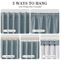 Joywell Dark Blue Linen 100% Blackout Curtains 108 Inch Long  Rod Pocket/Back Tab/Hook Belt/Clip Rings Thermal Insulated Drapes For Bedroom Living Room With Hooks 2 Panels 52 X 108