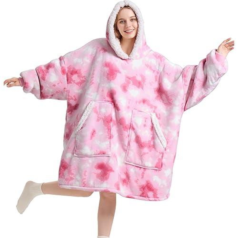 Kipswiza Wearable Blanket Hoodie Oversized Hooded Blanket Adult Thick Warm Sherpa Fleece Blanket Sweatshirt For Women Teens G