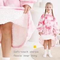 Kipswiza Blanket Hoodie For Kids Oversized Wearable Blanket Super Soft Warm Sherpa Fleece Blanket Sweatshirt For Girls Boys Chi