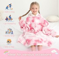 Kipswiza Blanket Hoodie For Kids Oversized Wearable Blanket Super Soft Warm Sherpa Fleece Blanket Sweatshirt For Girls Boys Chi