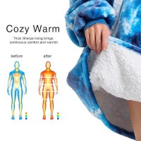 Kipswiza Wearable Blanket Hoodie Oversized Hooded Blanket Thick Warm Sherpa Fleece Blanket Sweatshirt For Women Men Teens Adu