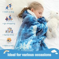 Kipswiza Blanket Hoodie For Kids Oversized Wearable Blanket Super Soft Warm Sherpa Fleece Blanket Sweatshirt For Girls Boys Chi