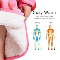 Kipswiza Wearable Blanket Hoodie Oversized Hooded Blanket Adult Thick Warm Sherpa Fleece Strawberry Blanket Sweatshirt For Wo