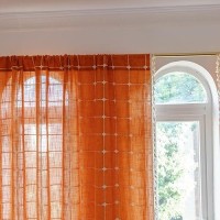 Deeprove Boho Curtains 63 Inches Long For Bedroom Living Room  Cotton Linen Plaids Textured Semi Blackout Bohemian Farmhouse Fall Window Treatment Grids Drape Tassels  1 Panel W52 X 63  Burnt Orange