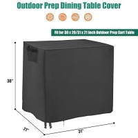 Jungda Outdoor Prep Table Cover 31 Inch Waterproof Patio Serve Prep Storage Cart Cover Outdoor Rectangle Furniture Cover 31 X